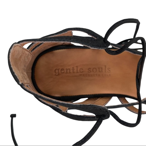 Gentle Souls Joy Black Leather Strappy Womens Wedge Sandals Size 8.5M - Picture 14 of 16